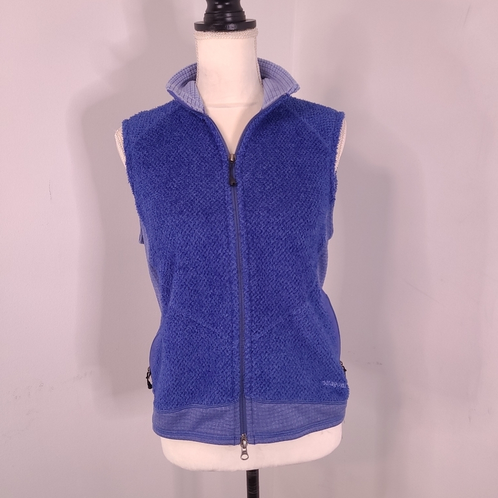 Vintage Patagonia Regulator Fleece Zipper Lightweight Vest Periwinkle Blue M